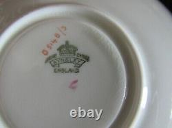 Rare Vintage Aynsley Light Pink Cabbage Roses Teacup & Saucer Ruffled Gold 0514