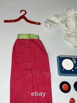 Rare Vintage Barbie Francie Disc Date Outfit 1633 1965 Rose Pink Shoes Record