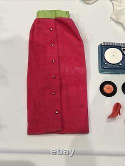 Rare Vintage Barbie Francie Disc Date Outfit 1633 1965 Rose Pink Shoes Record