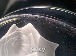 Rare Vintage Christian Dior Signed, Frosted Rose Crystal Plate 12