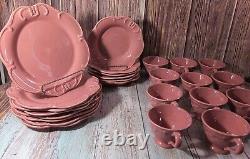 Rare Vintage Dinner Plates Set Of 25 Frutuouso & Fruituouso Portugal Rose Pink