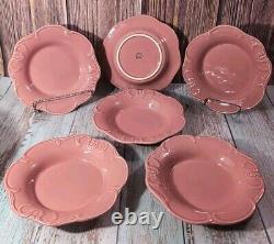 Rare Vintage Dinner Plates Set Of 25 Frutuouso & Fruituouso Portugal Rose Pink