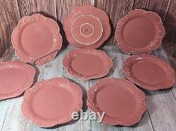 Rare Vintage Dinner Plates Set Of 25 Frutuouso & Fruituouso Portugal Rose Pink