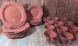 Rare Vintage Dinner Plates Set Of 25 Frutuouso & Fruituouso Portugal Rose Pink