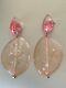 Rare Vintage French Designer Earrings Lucite Rose Inclusion 9cm