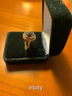 Rare Vintage Original Soviet Solid Rose Gold Ring with Amethyst 583 14K