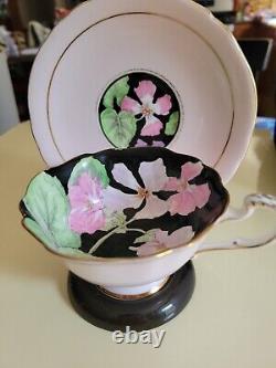 Rare Vintage Paragon Double Warrant Flowers Pink Teacup & Saucer