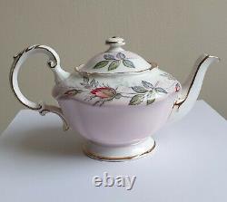 Rare Vintage Paragon Pink Bridal Rose Small Fine Bone China Teapot + 16cm Plate