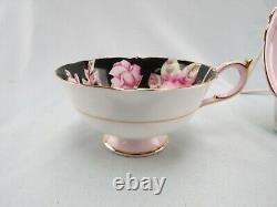 Rare Vintage Paragon Pink & Gold Cabbage Rose Double Warrant Teacup & Saucer