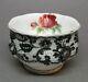 Rare & Vintage Royal Albert China Senorita Sugar Bowl W Black Lace Rose 1950s