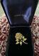 Rare Vintage Tiffany & Co 14k Yellow Gold Diamond Rose Flower Pin Brooch