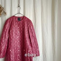 Rare mina perhonen sleeping rose cotton long coat 38 pink