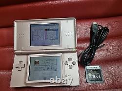 Rare pearl rose pink nintendo ds lite console with 1 game