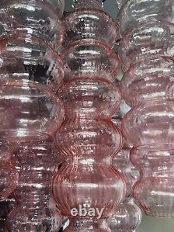 Rare top quality Murano Vintage chandelier 26 pink glasses tube