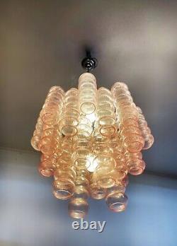 Rare top quality Murano Vintage chandelier 26 pink glasses tube