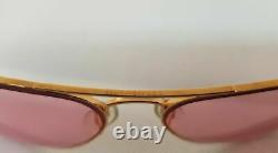 Ray Ban Pink Aviators Vintage Bausch and Lomb Edition 58mm Rose Sunglasses Rare