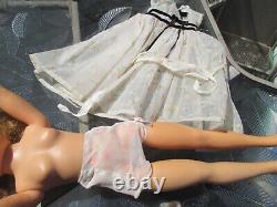 Revlon Flocked Roses Peignoir Gown Bra Panty Set Rare 1950s Doll