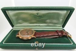 Rolex Vintage Chronograph Ref 2508 Rose 18k Gold 37mm Rare Doctors Dial And Box