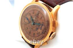 Rolex Vintage Chronograph Ref 2508 Rose 18k Gold 37mm Rare Doctors Dial And Box