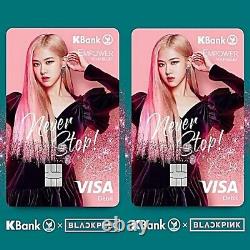 Rose Blackpink Edition Visa Debit Card Kbank Passbook Keychain Bag Gift DHL