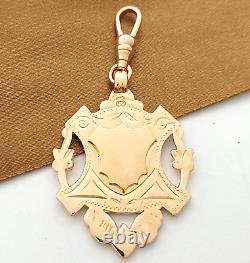 Rose Gold (Pink) 9ct (375, 9K) Antique Rare Pendant with Fob