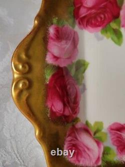 Royal Albert Old English Rose Heavy Gold Encrusted Serving Tray (sandwich) Rare