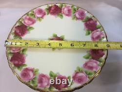 Royal Albert Old English Rose Pedestal Cake Platter Plate RARE