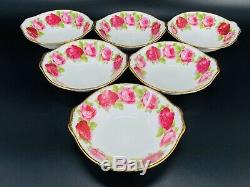 Royal Albert Old English Rose Soup Bowls with Handle x 6 Bone China England Rare