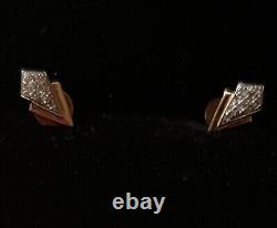 SHAY Jewelry 18k Rose Gold & Pave Diamond Studs Rare And Discontinued