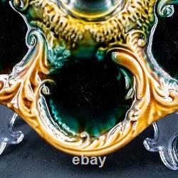 STUNNING Antique French Majolica Oyster Plate? 1890 Rare