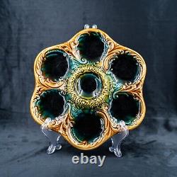 STUNNING Antique French Majolica Oyster Plate? 1890 Rare