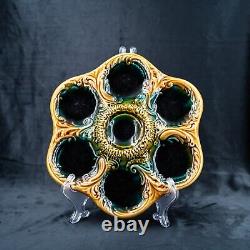 STUNNING Antique French Majolica Oyster Plate? 1890 Rare