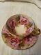 Stunning And Rare Aynsley 9 Pink Cabbage Roses Teacup And Saucer- Excellent