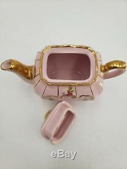 Sadler rare pink cube ditsy rose mini teapot England 1936 1 cup PRIORITY SHIP