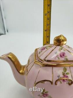 Sadler rare pink cube ditsy rose mini teapot England 1936 1 cup PRIORITY SHIP