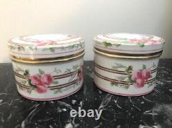 Set of 19thC. RARE Minton Porcelain trinket boxes gilded with Roses