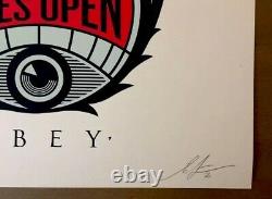 Shepard Fairey Obey Giant EYES OPEN ROSE Signed Numbered Screen Print RARE