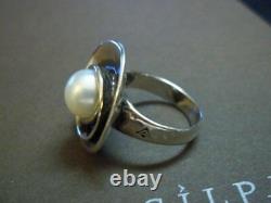 Silpada Pearl Rose Sterling Silver Rare Size 10 Lily Pearl Ring R2121 $96 HTF sz