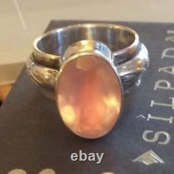Silpada R1055 Size 6 Sterling Silver Pink Rose Quartz Ring VERY RARE