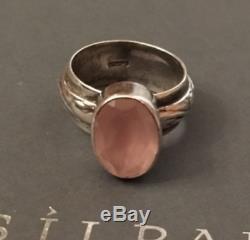 Silpada R1055 Size 8 Sterling Silver Pink Rose Quartz Ring VERY RARE