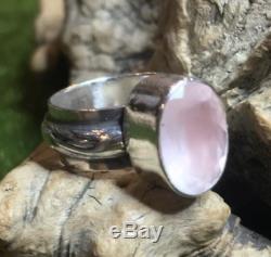 Silpada R1055 Size 8 Sterling Silver Pink Rose Quartz Ring VERY RARE