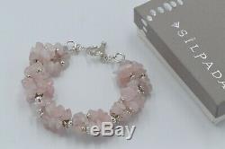 Silpada Sterling Silver Rose Quartz Pink Chunky Bracelet B0929 2004 RARE