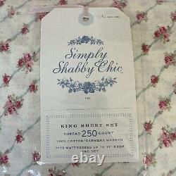 Simply Shabby Chic Rachel Ashwell KING Sheet Set Parlor Rose Cotton? NEW Rare