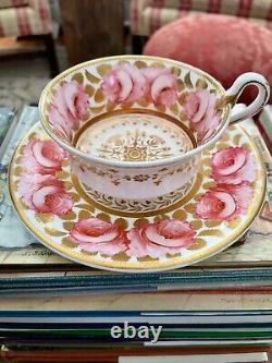 Spode Cabbage Rose Tea Cup And Saucer. Very Rare Early 1807 Spode