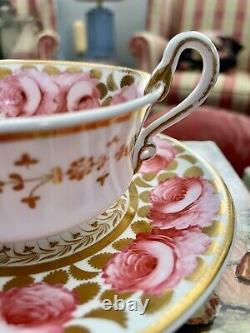 Spode Cabbage Rose Tea Cup And Saucer. Very Rare Early 1807 Spode