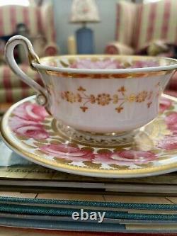 Spode Cabbage Rose Tea Cup And Saucer. Very Rare Early 1807 Spode