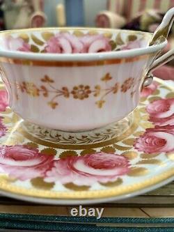 Spode Cabbage Rose Tea Cup And Saucer. Very Rare Early 1807 Spode