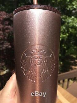 Starbucks Rose Gold Stainless Steel Cold Cup Venti Tumbler 24oz Sold out Rare