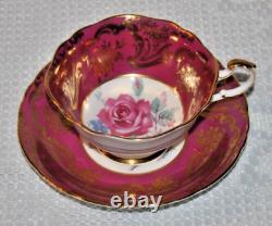 Stunning Rare, Paragon with Large Pink Cabbage Roses, Bone China Teacup & Saucer