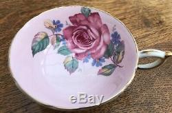 Superb Vintage Rare Paragon Tea Cup & Saucer Cabbage Rose On Pink